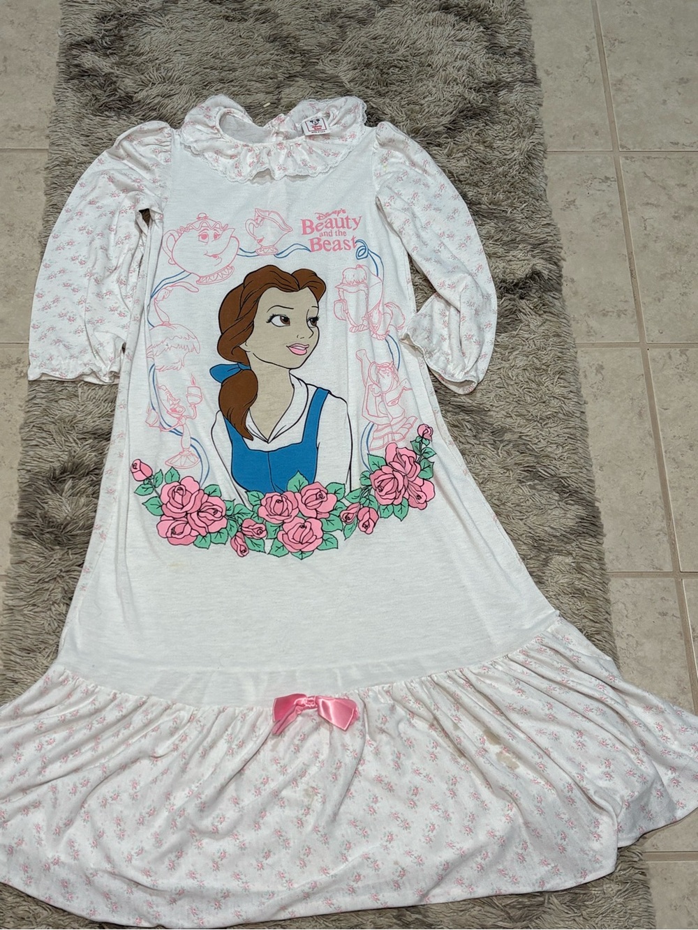 Vintage Disney Beauty and the Beast Nightgown/Nightshirt Size 10, 1990s Belle